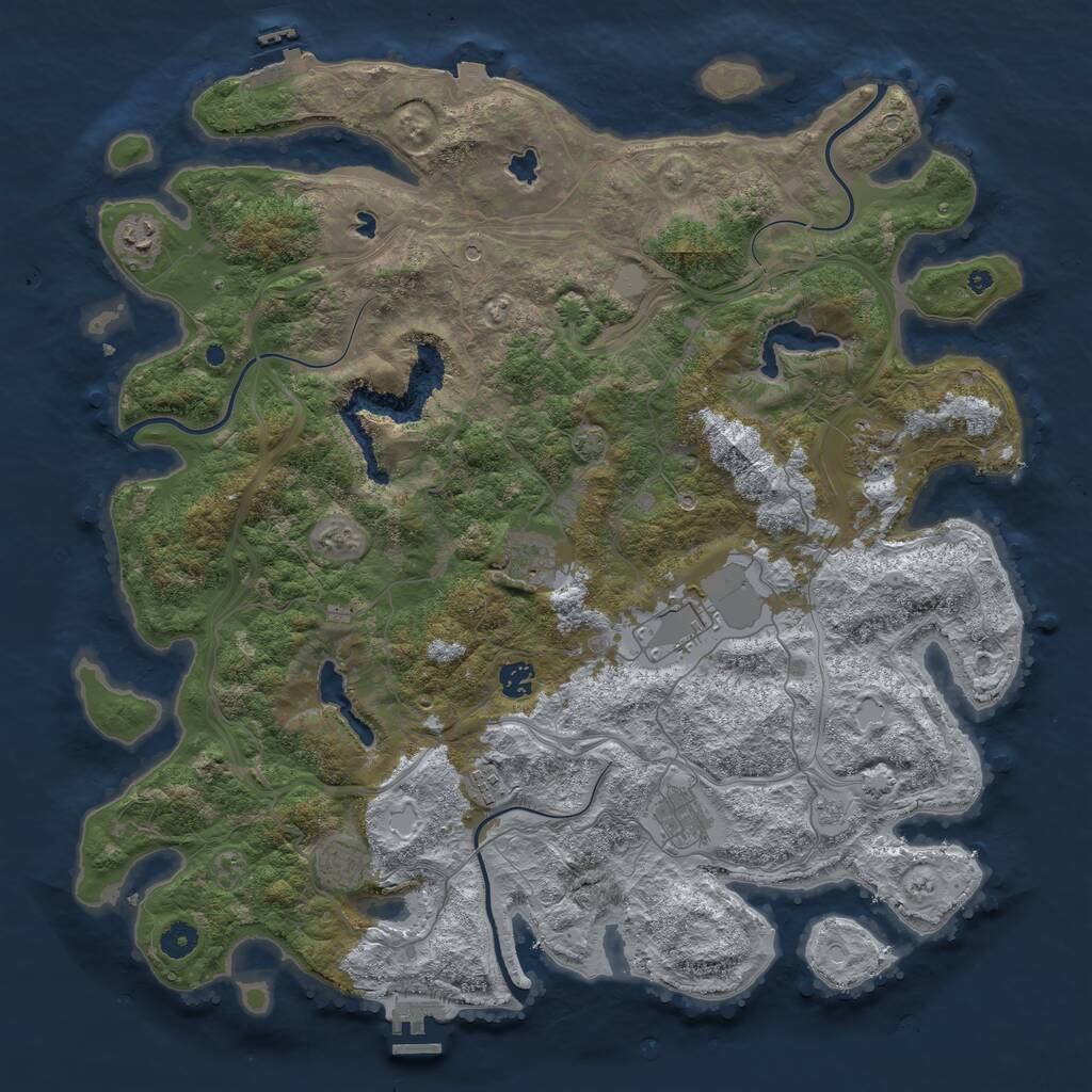 Rust Map: Procedural Map, Size: 4500, Seed: 27936128, 14 Monuments