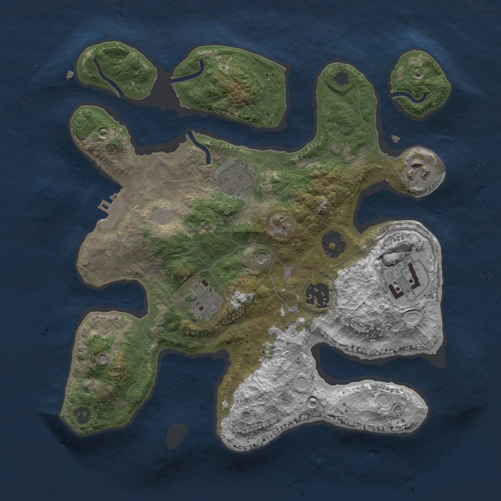 Rust Map: Procedural Map, Size: 3000, Seed: 19850904, 12 Monuments