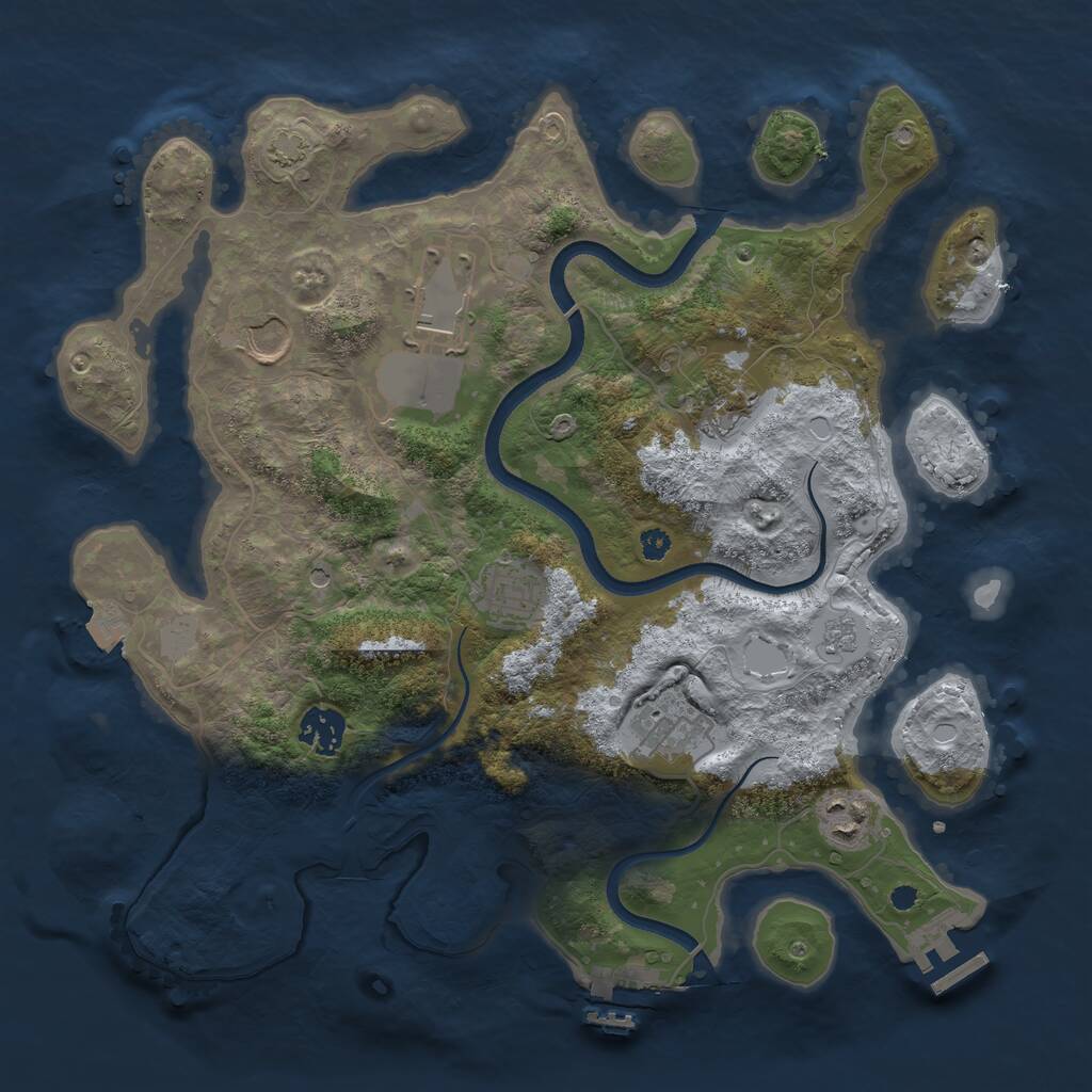 Rust Map: Procedural Map, Size: 3500, Seed: 248300260, 13 Monuments