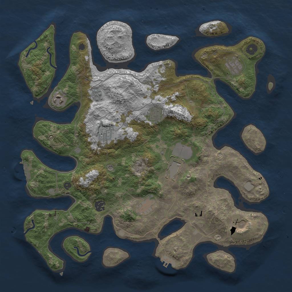 Rust Map: Procedural Map, Size: 4000, Seed: 452462499, 17 Monuments