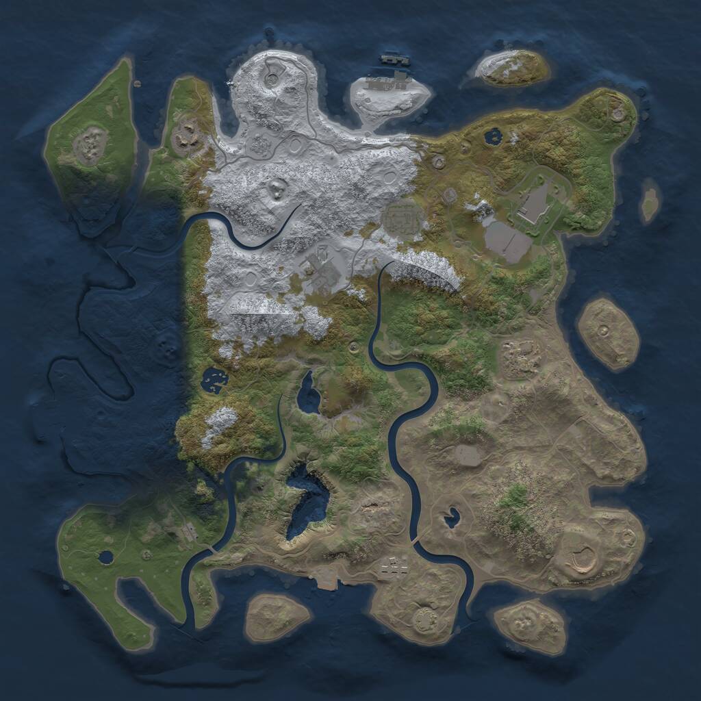 Rust Map: Procedural Map, Size: 4000, Seed: 452462499, 14 Monuments