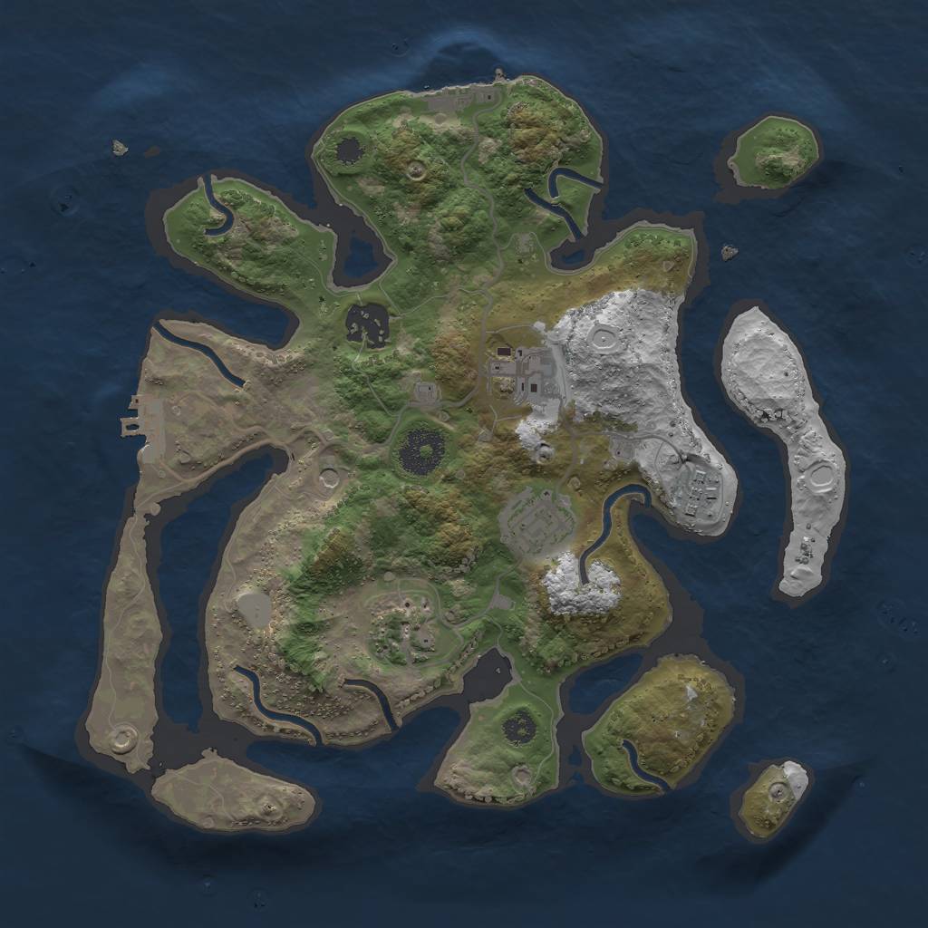 Rust Map: Procedural Map, Size: 3000, Seed: 271982, 13 Monuments