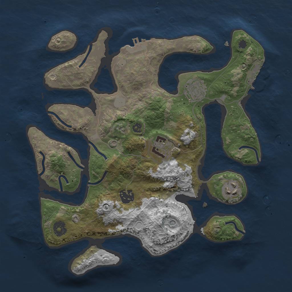 Rust Map: Procedural Map, Size: 3000, Seed: 744829, 12 Monuments