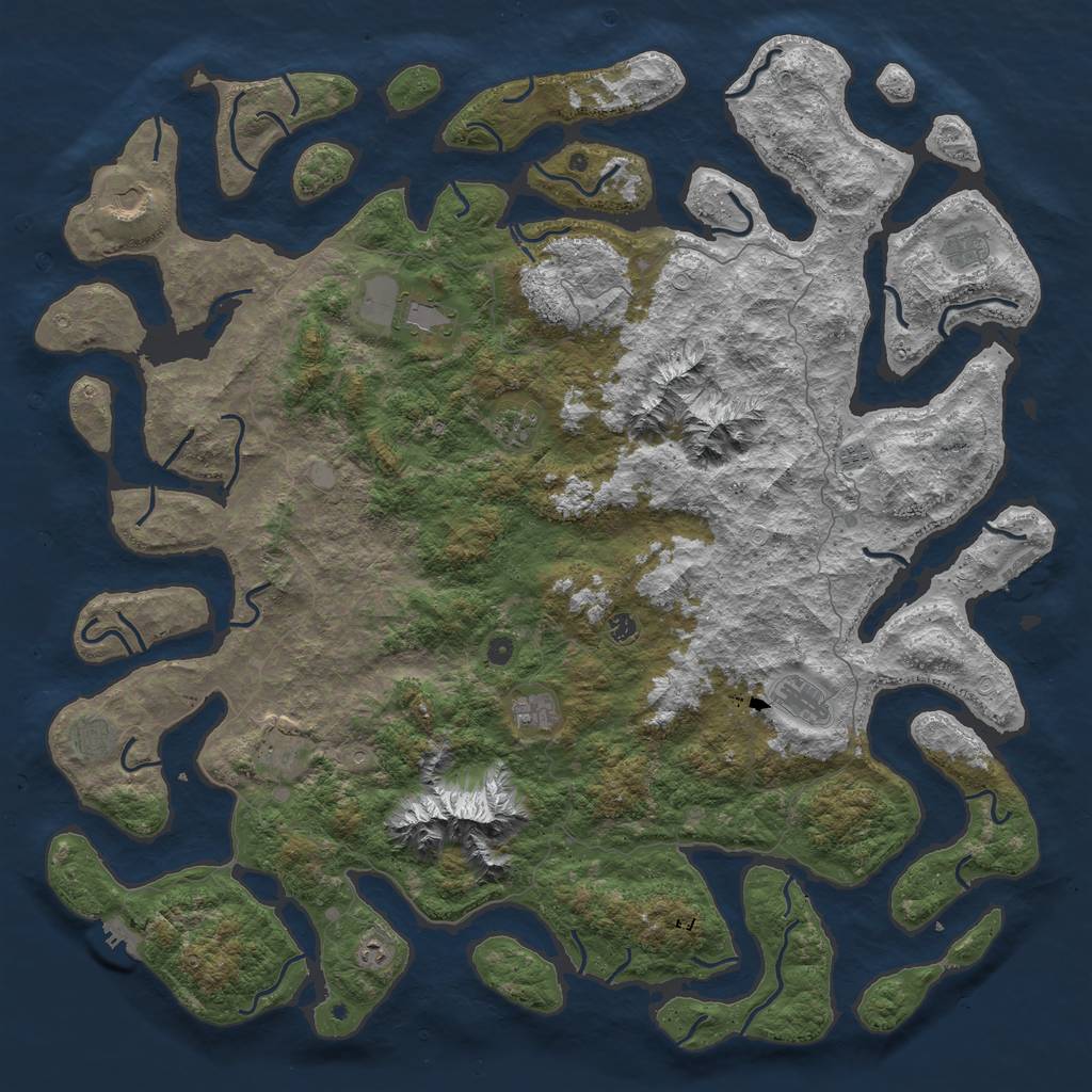 Rust Map: Procedural Map, Size: 6000, Seed: 499, 19 Monuments