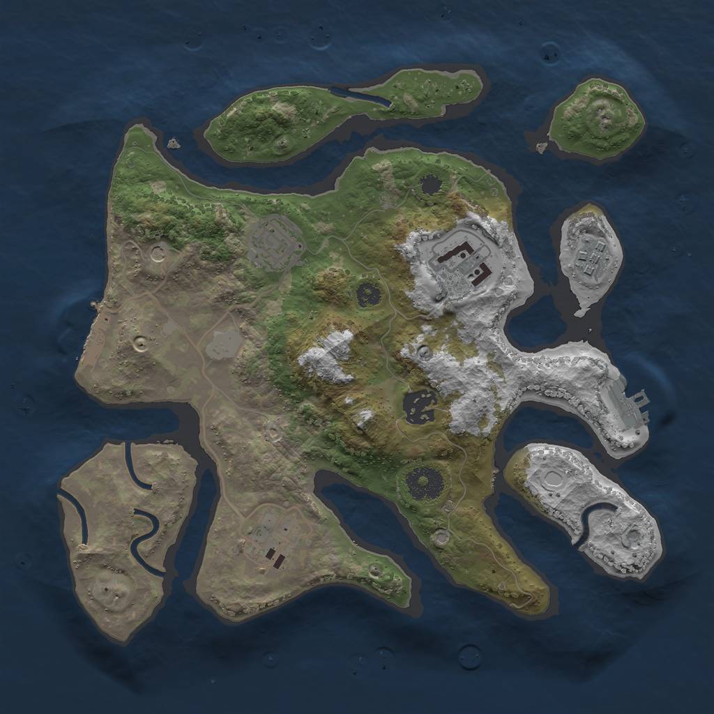 Rust Map: Procedural Map, Size: 3000, Seed: 958247, 13 Monuments