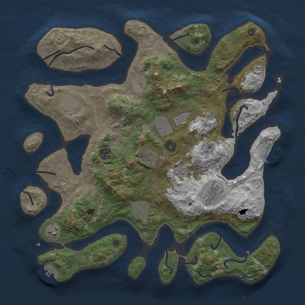 Rust Map: Procedural Map, Size: 4000, Seed: 75783784, 16 Monuments