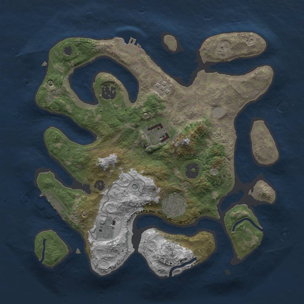 Rust Map: Procedural Map, Size: 3000, Seed: 56692801, 13 Monuments