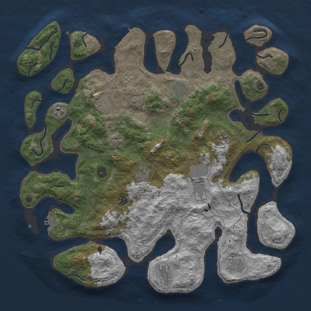 Rust Map: Procedural Map, Size: 4500, Seed: 66677788, 18 Monuments