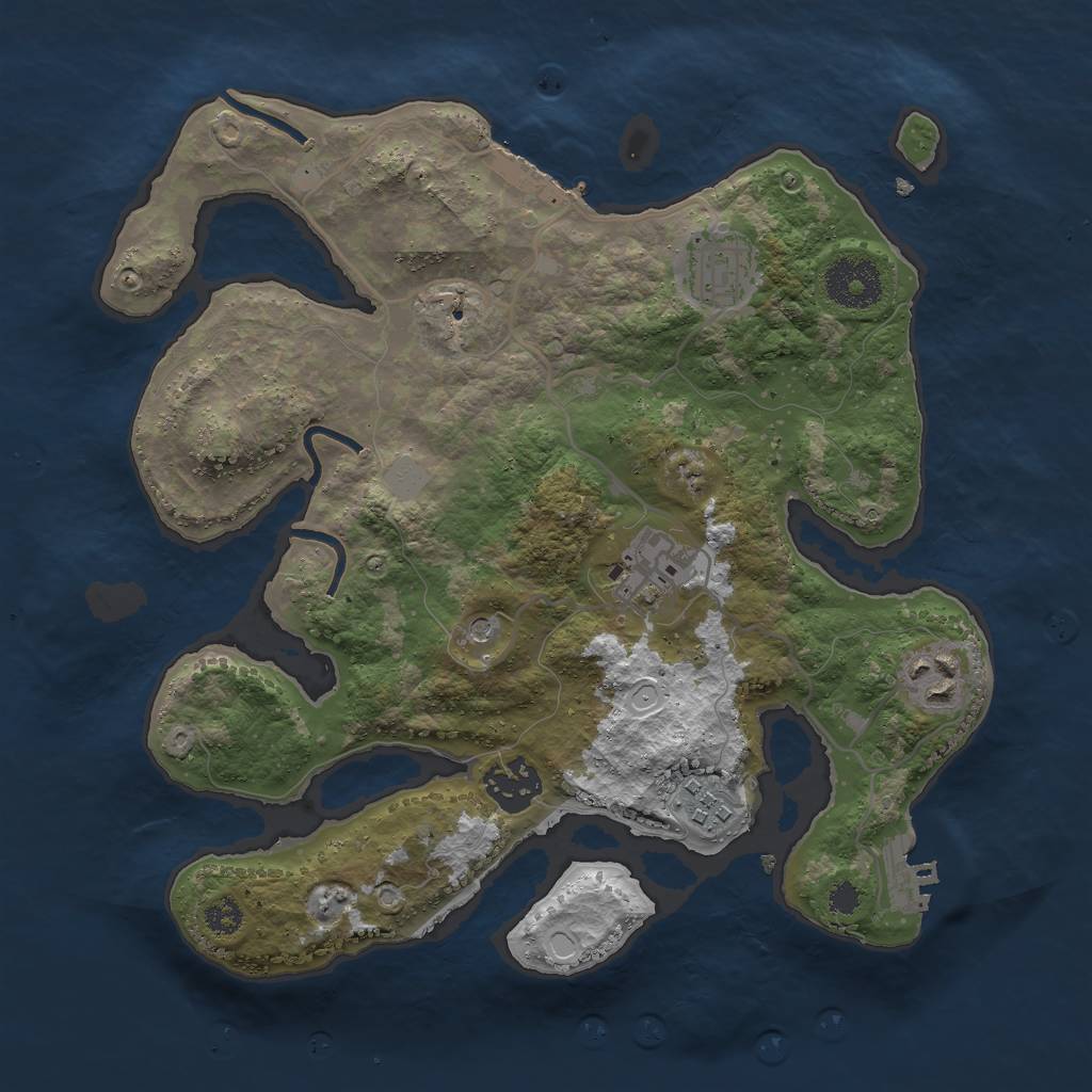 Rust Map: Procedural Map, Size: 3000, Seed: 1443063946, 13 Monuments