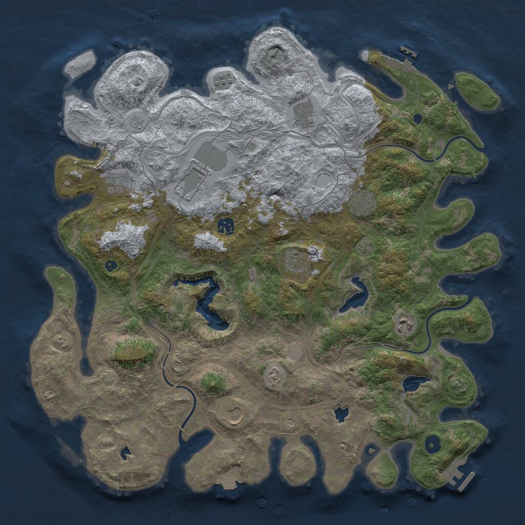 Rust Map: Procedural Map, Size: 4500, Seed: 2070458733, 15 Monuments