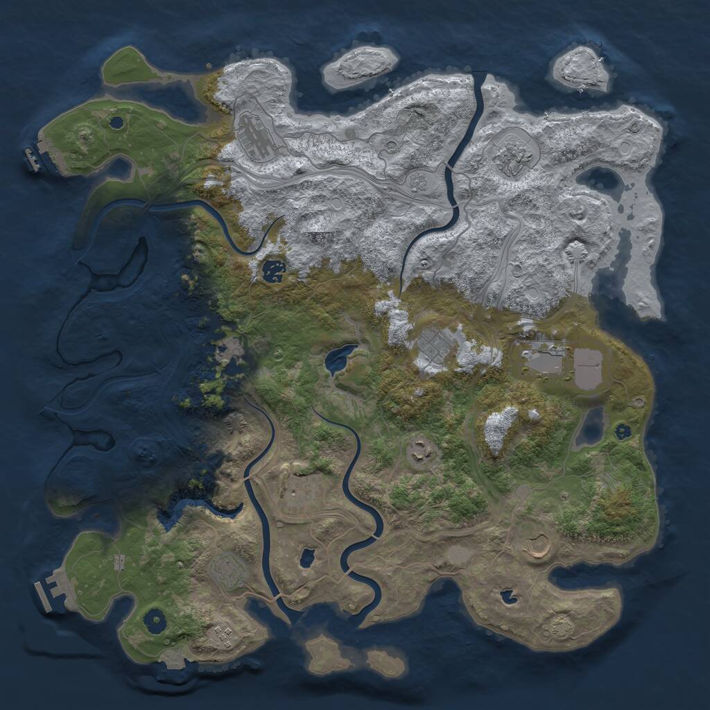 Rust Map: Procedural Map, Size: 4500, Seed: 98312779, 17 Monuments
