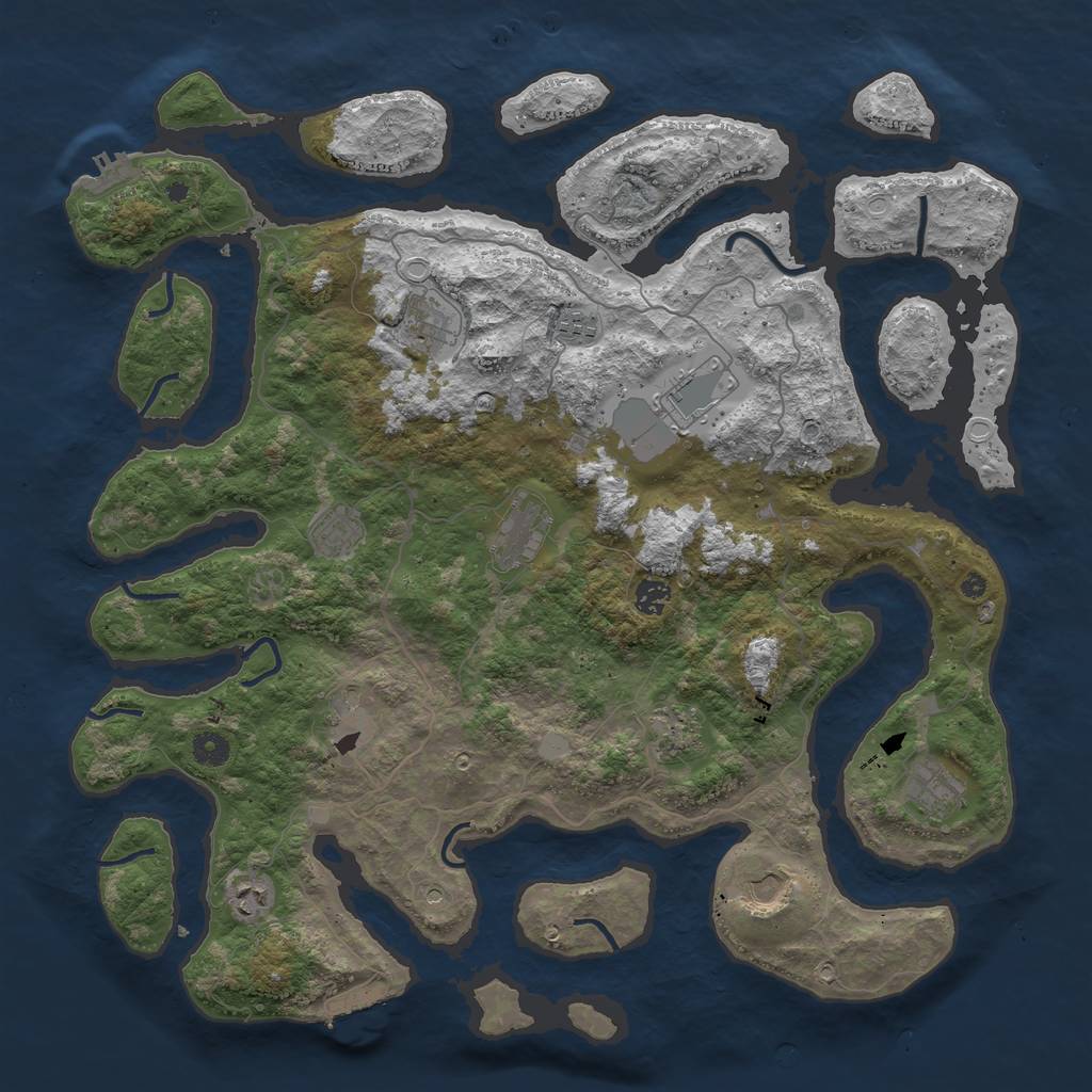 Rust Map: Procedural Map, Size: 4500, Seed: 98312779, 19 Monuments