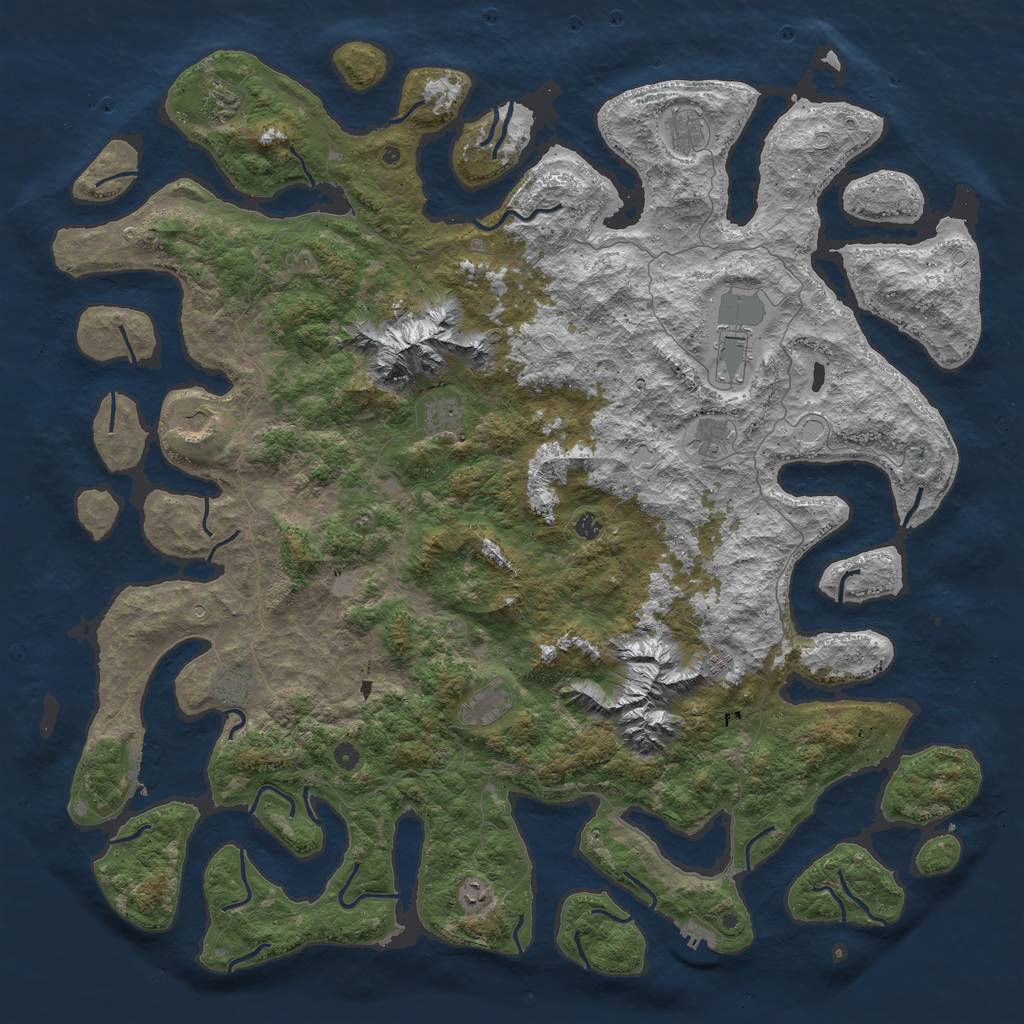 Rust Map: Procedural Map, Size: 6000, Seed: 63453, 19 Monuments