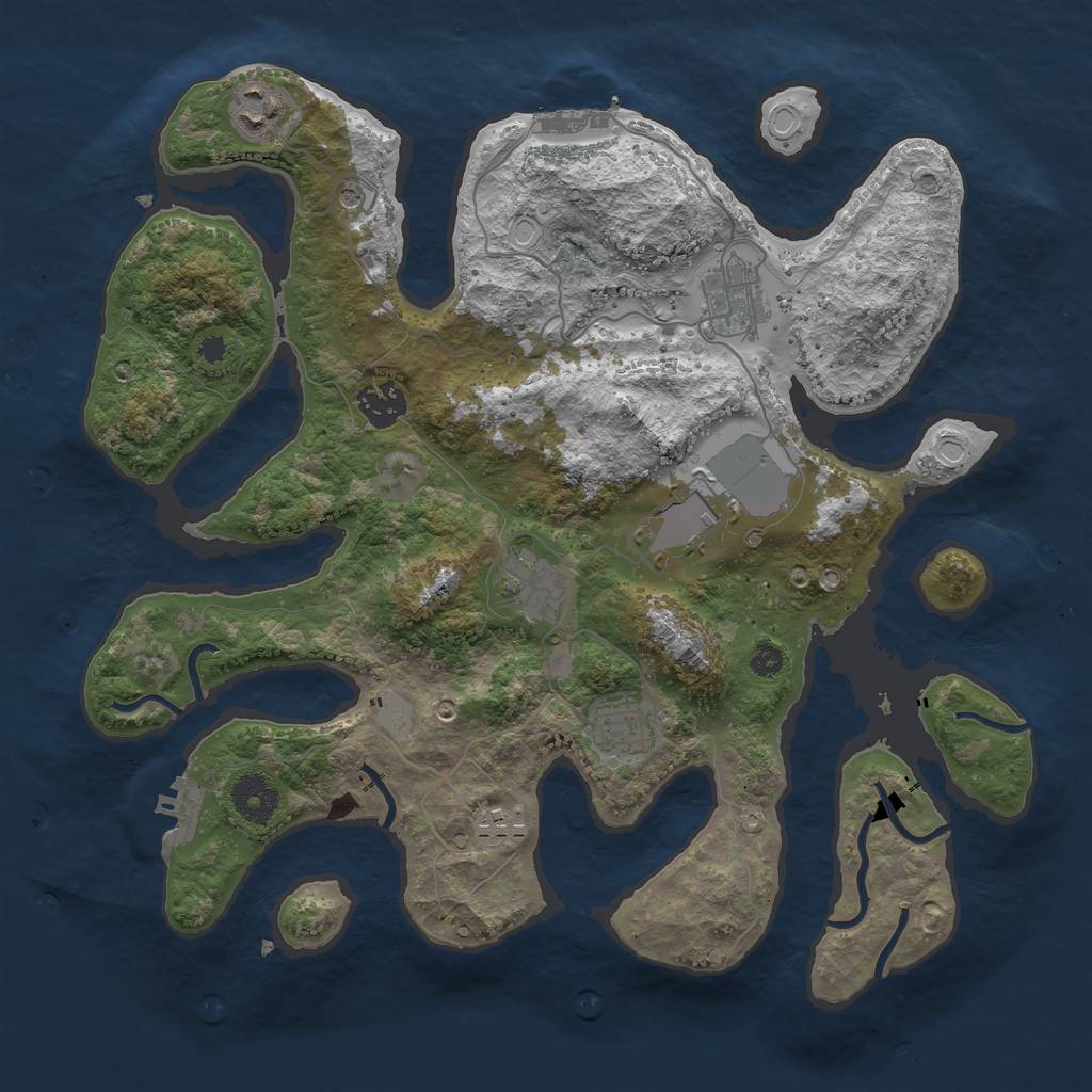 Rust Map: Procedural Map, Size: 3500, Seed: 949873, 15 Monuments