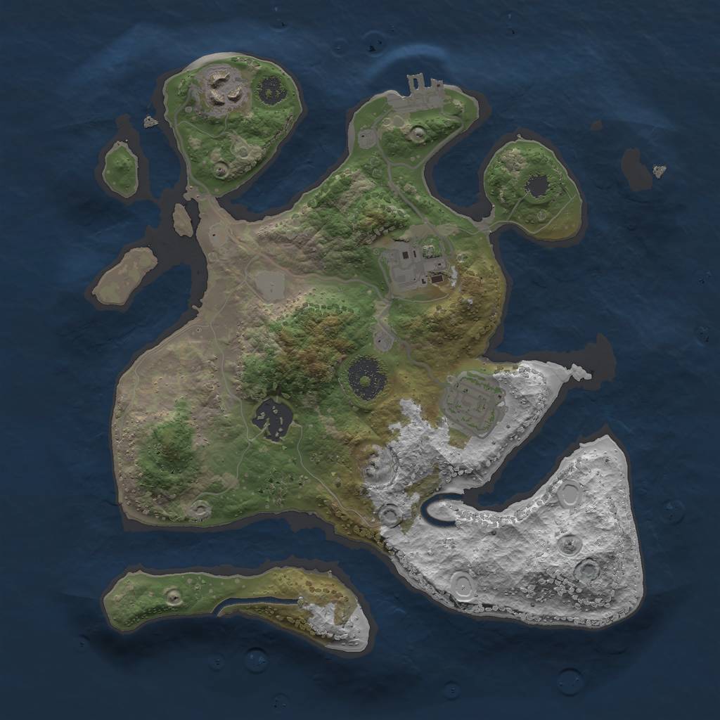 Rust Map: Procedural Map, Size: 2750, Seed: 268237115, 10 Monuments