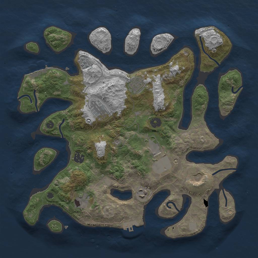 Rust Map: Procedural Map, Size: 3600, Seed: 1678811781, 16 Monuments