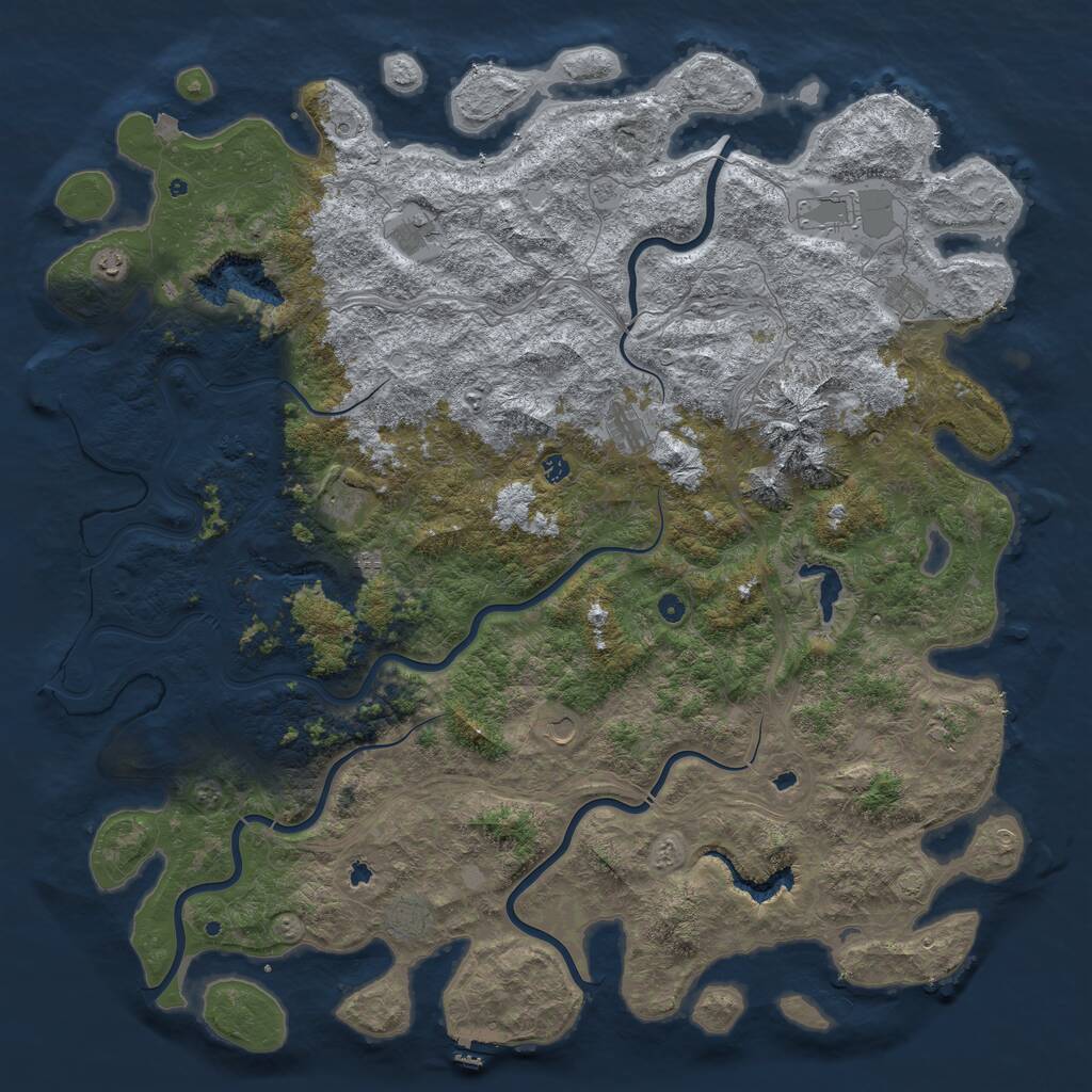 Rust Map: Procedural Map, Size: 6000, Seed: 2112245582, 17 Monuments