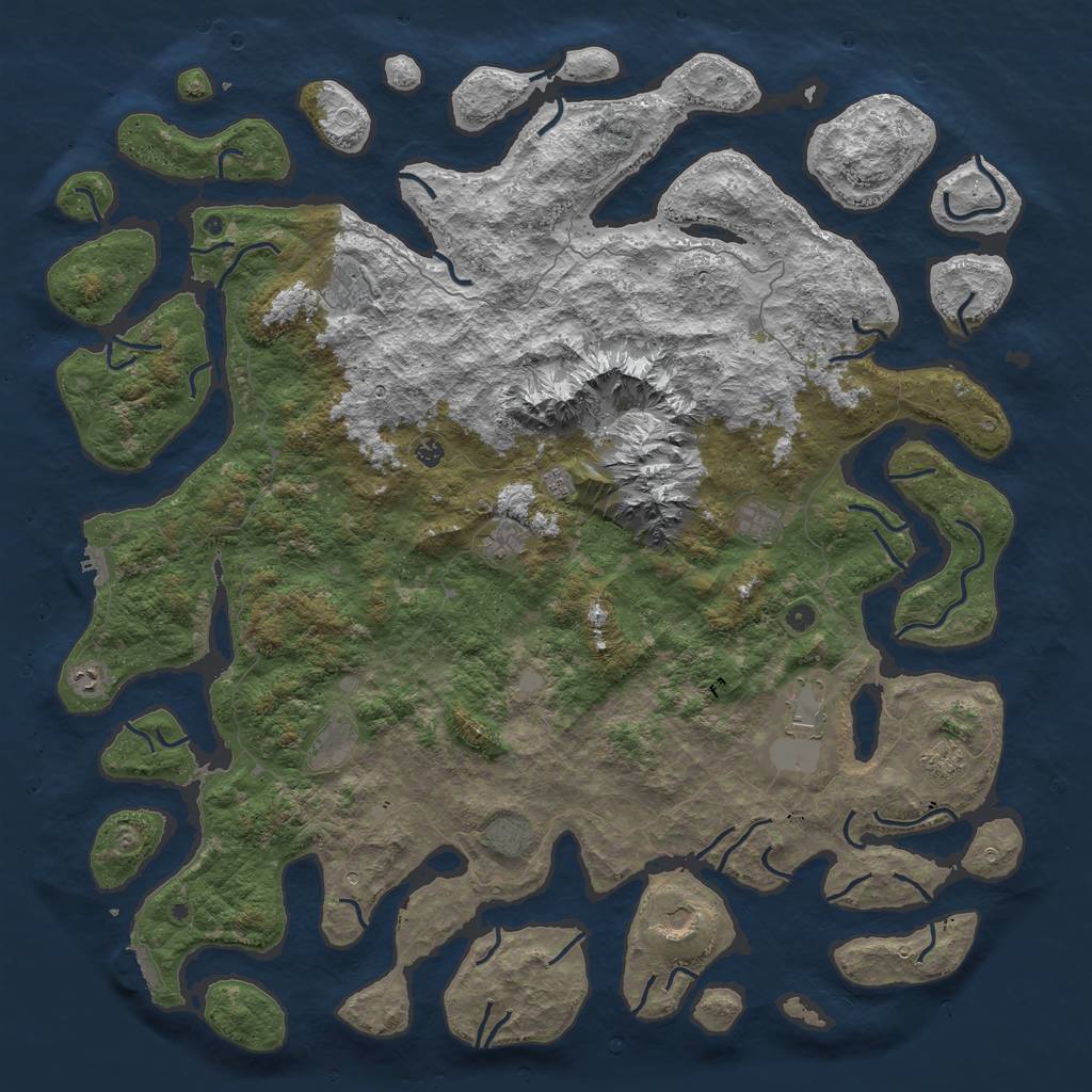 Rust Map: Procedural Map, Size: 6000, Seed: 2112245582, 19 Monuments
