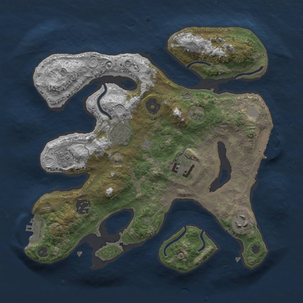 Rust Map: Procedural Map, Size: 3000, Seed: 365557, 12 Monuments