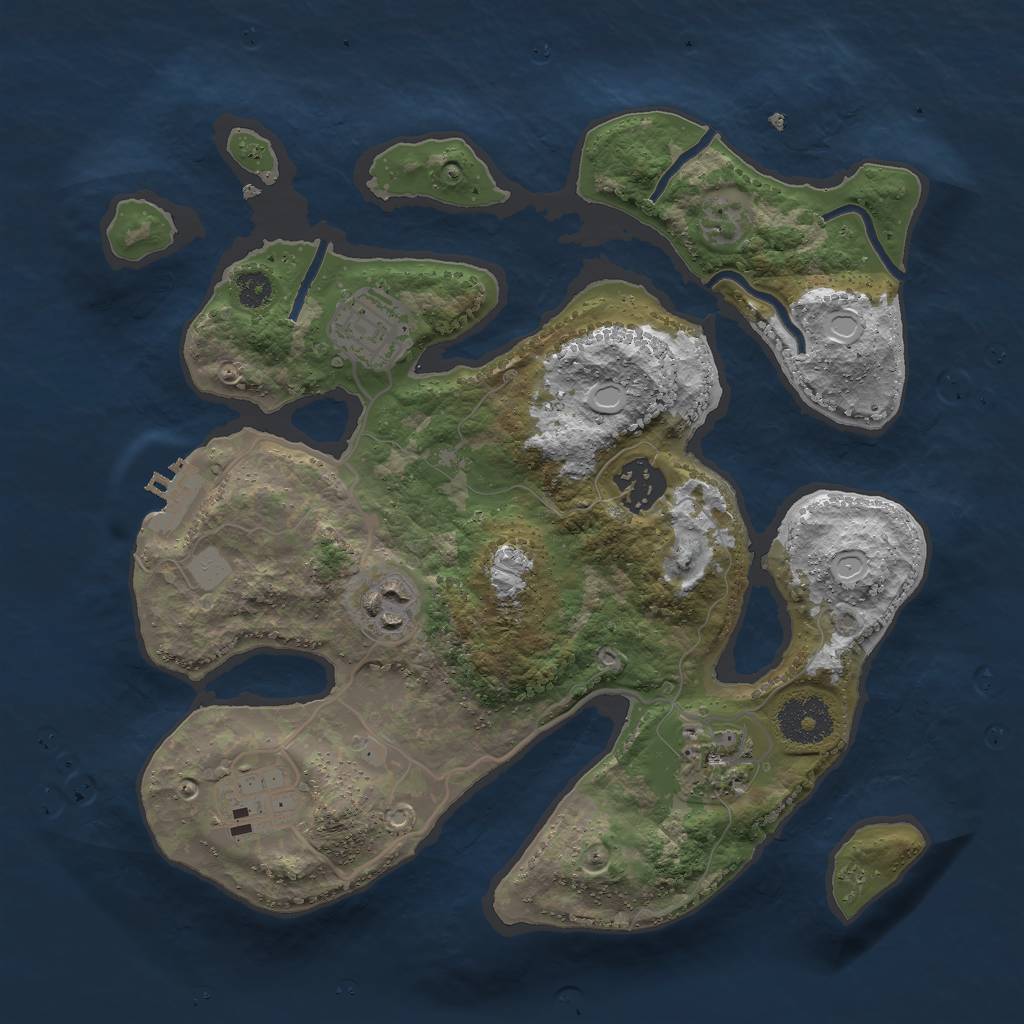 Rust Map: Procedural Map, Size: 3000, Seed: 465413, 11 Monuments