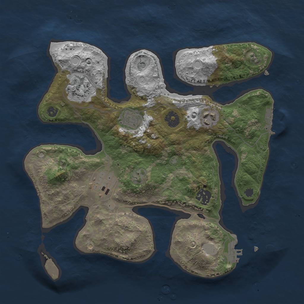 Rust Map: Procedural Map, Size: 3000, Seed: 211214, 13 Monuments