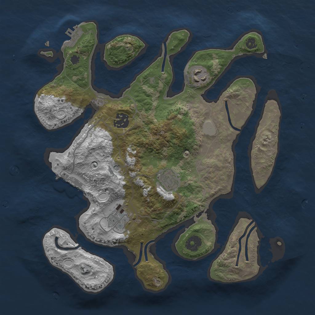 Rust Map: Procedural Map, Size: 3000, Seed: 794564, 12 Monuments