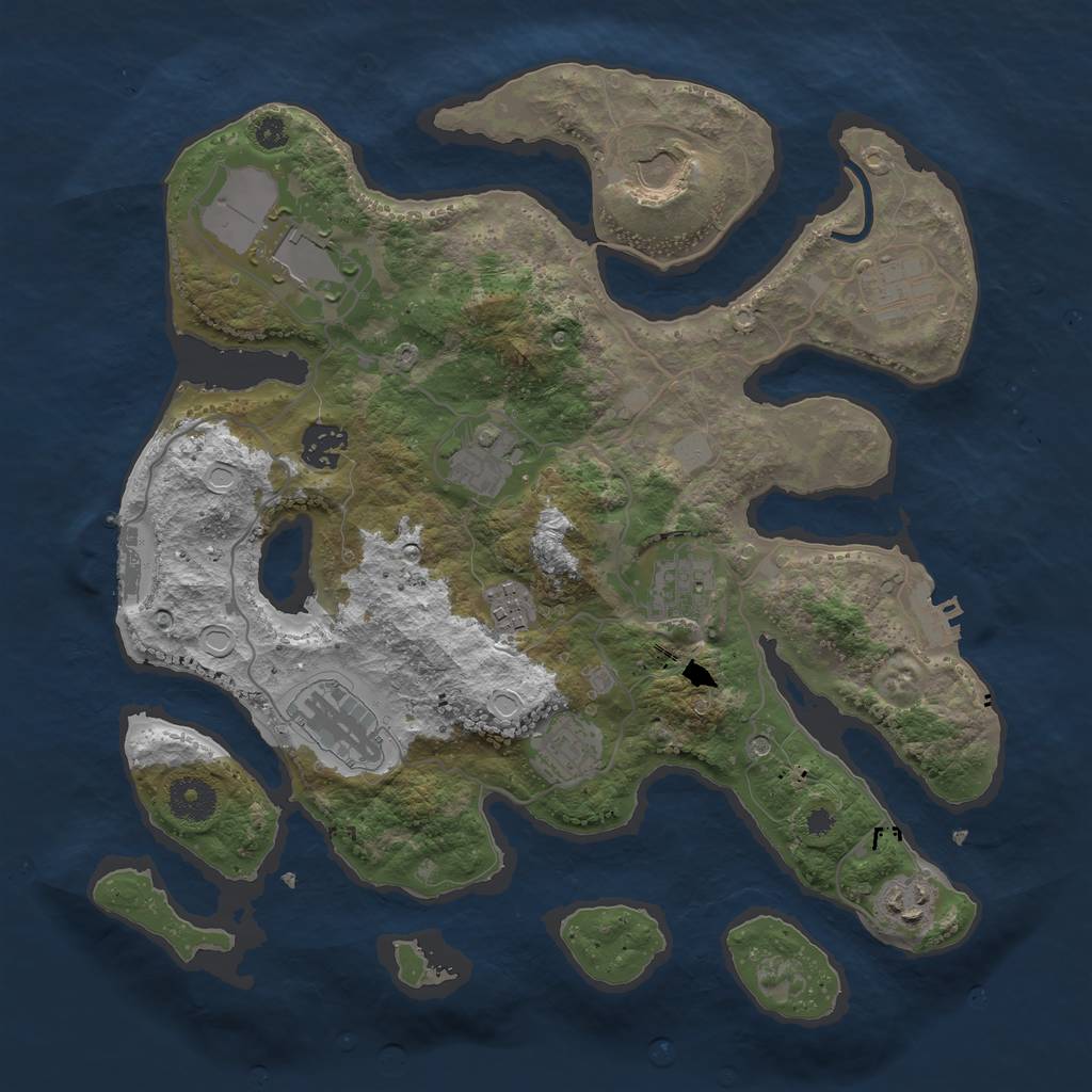 Rust Map: Procedural Map, Size: 3500, Seed: 199351697, 18 Monuments