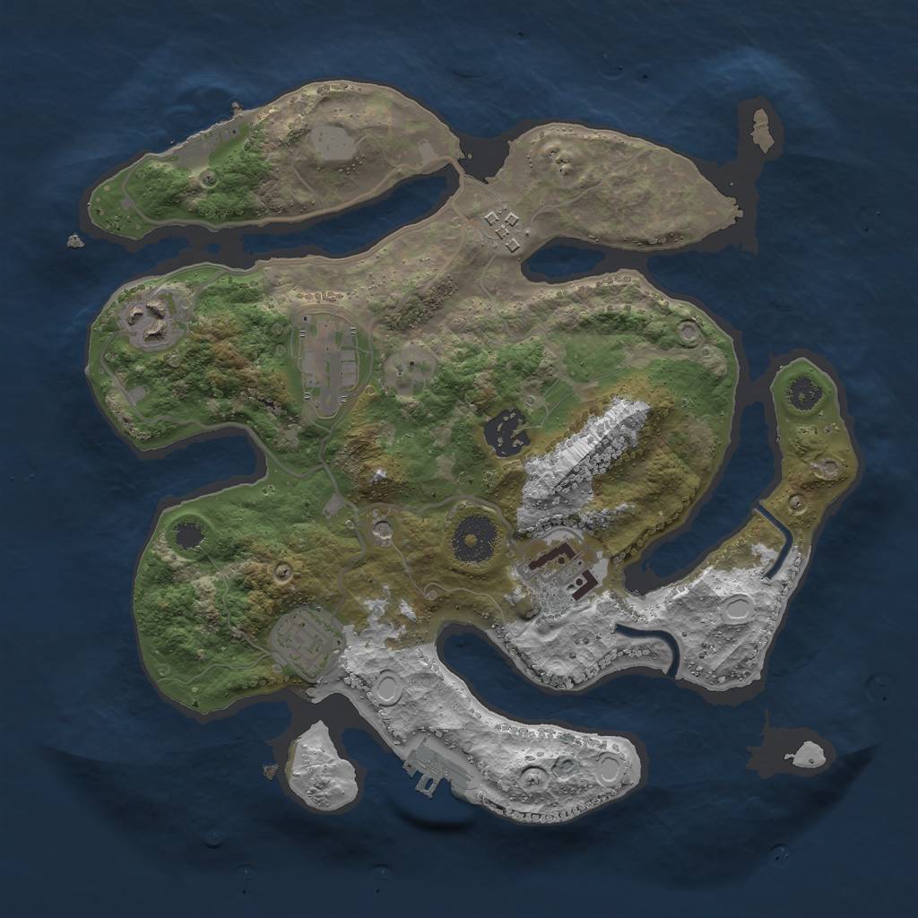 Rust Map: Procedural Map, Size: 3000, Seed: 476810, 14 Monuments