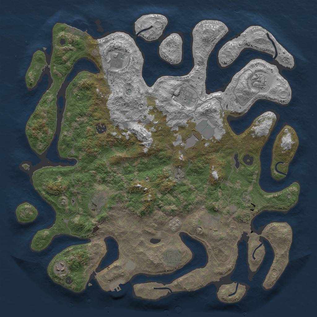 Rust Map: Procedural Map, Size: 4462, Seed: 4489, 18 Monuments