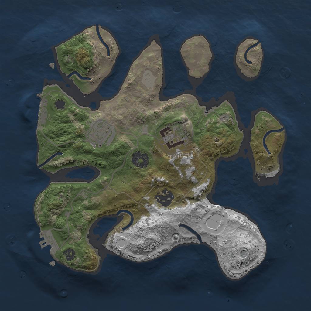 Rust Map: Procedural Map, Size: 2700, Seed: 10051984, 10 Monuments