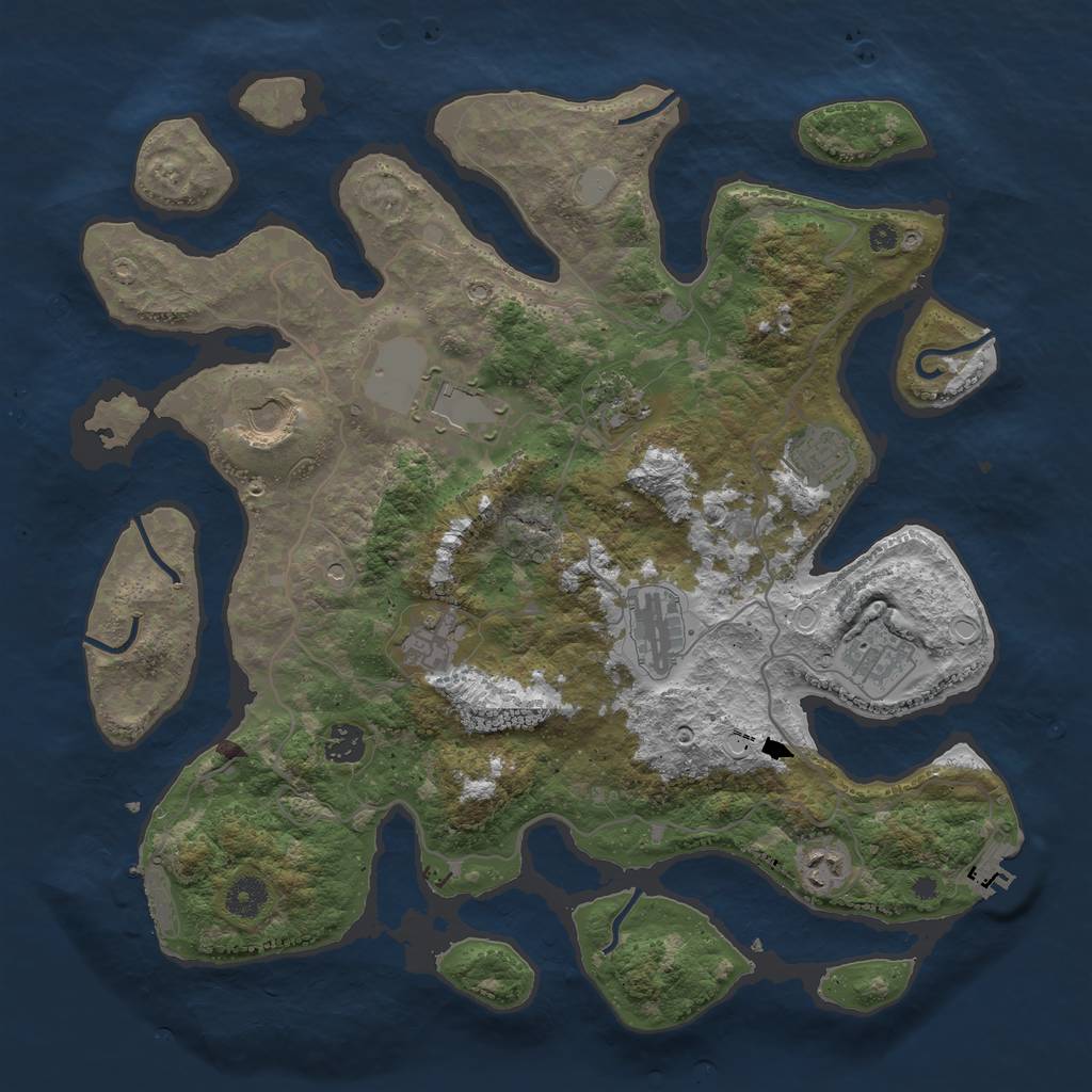 Rust Map: Procedural Map, Size: 4000, Seed: 6737, 17 Monuments