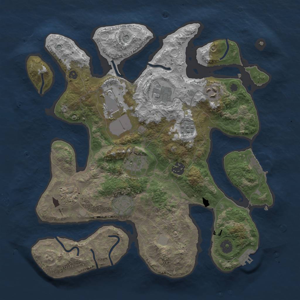 Rust Map: Procedural Map, Size: 3500, Seed: 170886, 16 Monuments