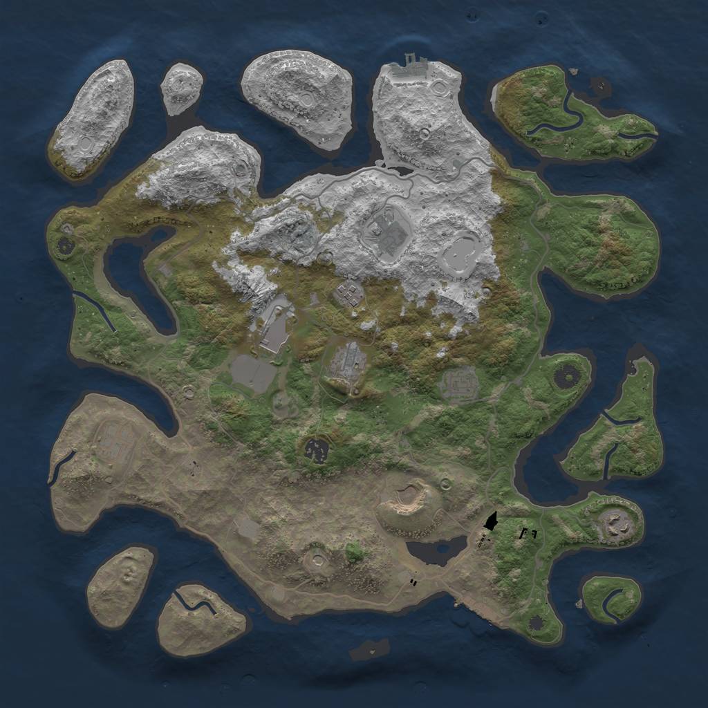 Rust Map: Procedural Map, Size: 4250, Seed: 145499664, 17 Monuments