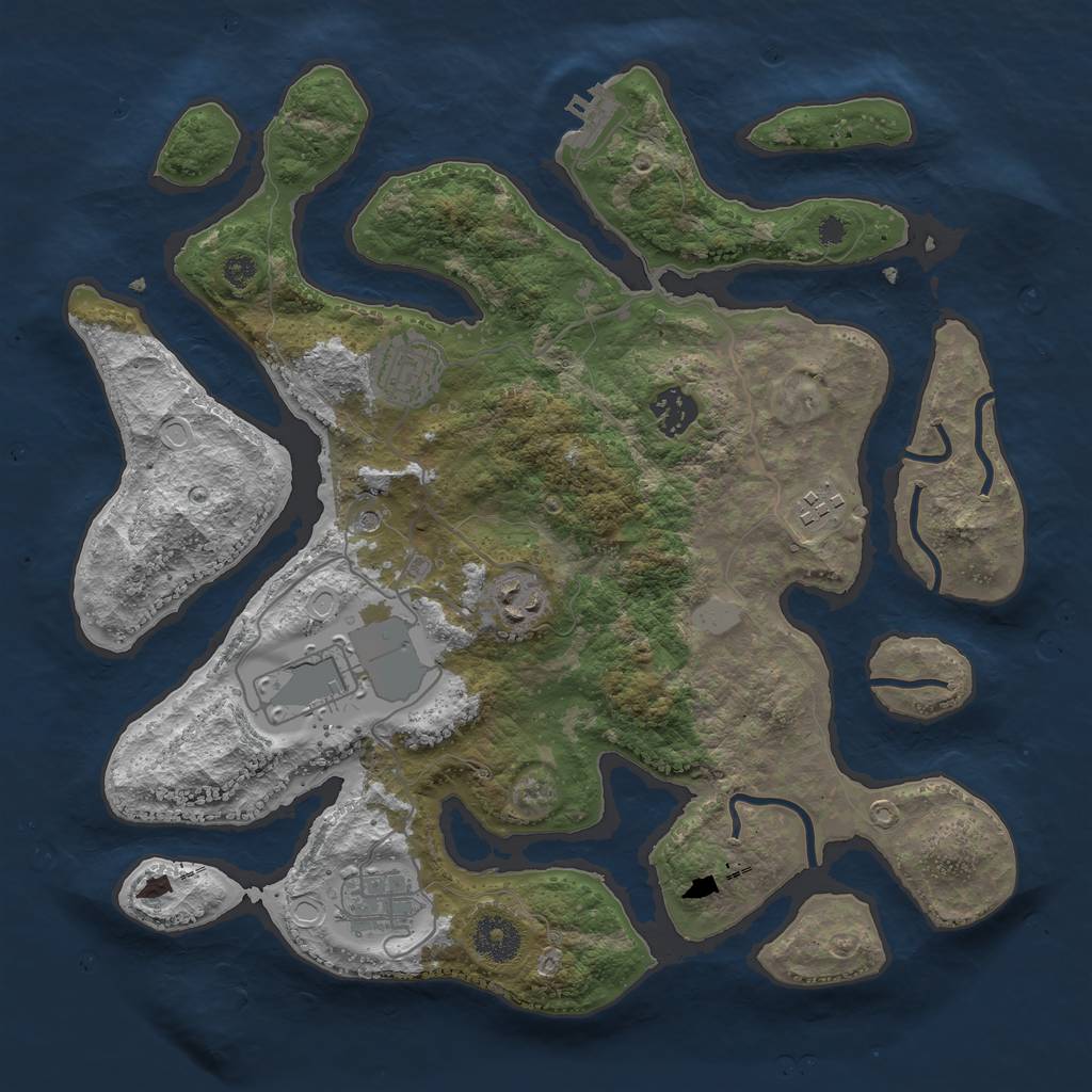 Rust Map: Procedural Map, Size: 3500, Seed: 113588356, 13 Monuments