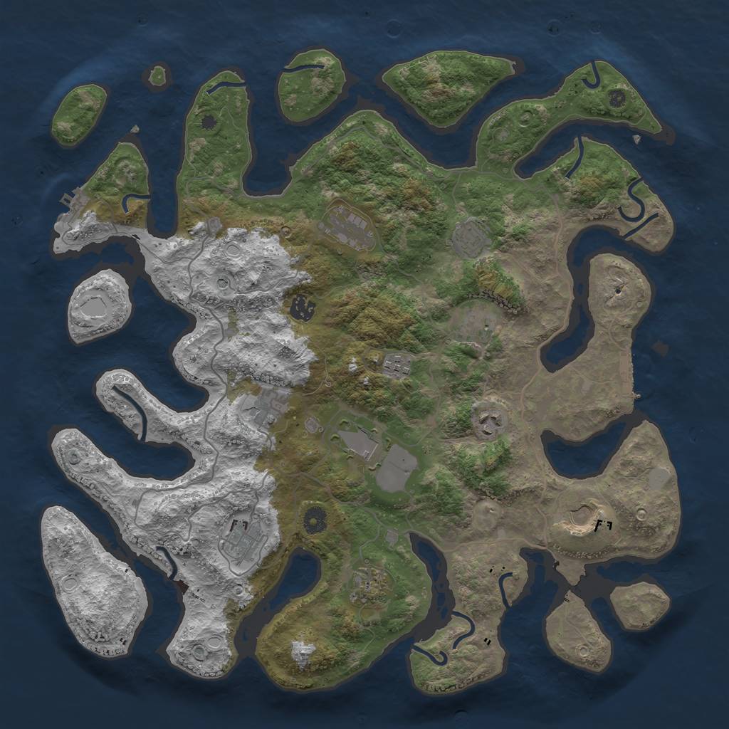 Rust Map: Procedural Map, Size: 4250, Seed: 1887825493, 19 Monuments