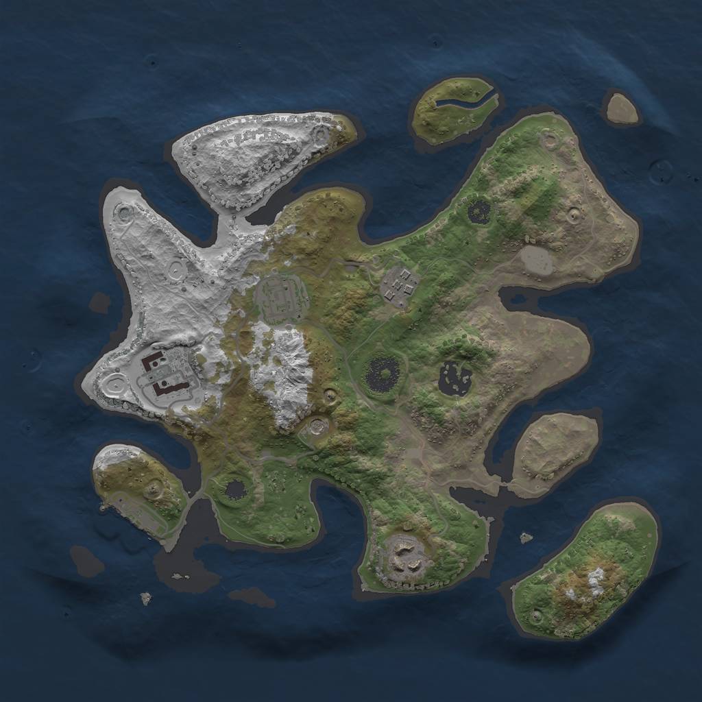 Rust Map: Procedural Map, Size: 3000, Seed: 99235777, 12 Monuments