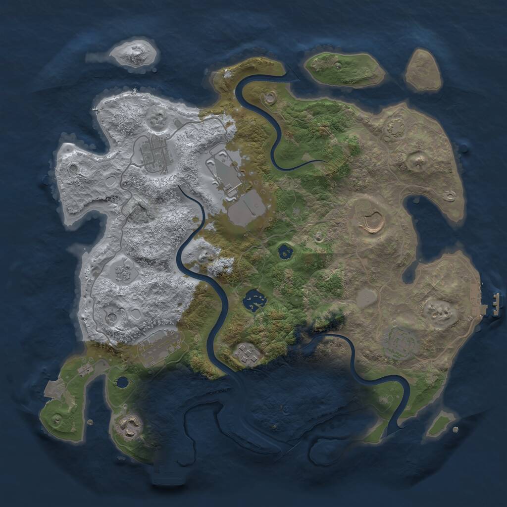 Rust Map: Procedural Map, Size: 3500, Seed: 10142021, 14 Monuments