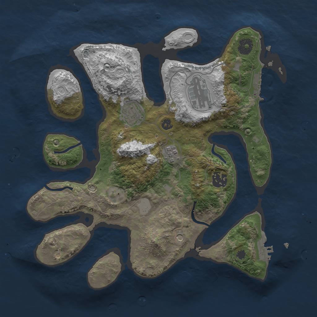 Rust Map: Procedural Map, Size: 3000, Seed: 209538817, 12 Monuments