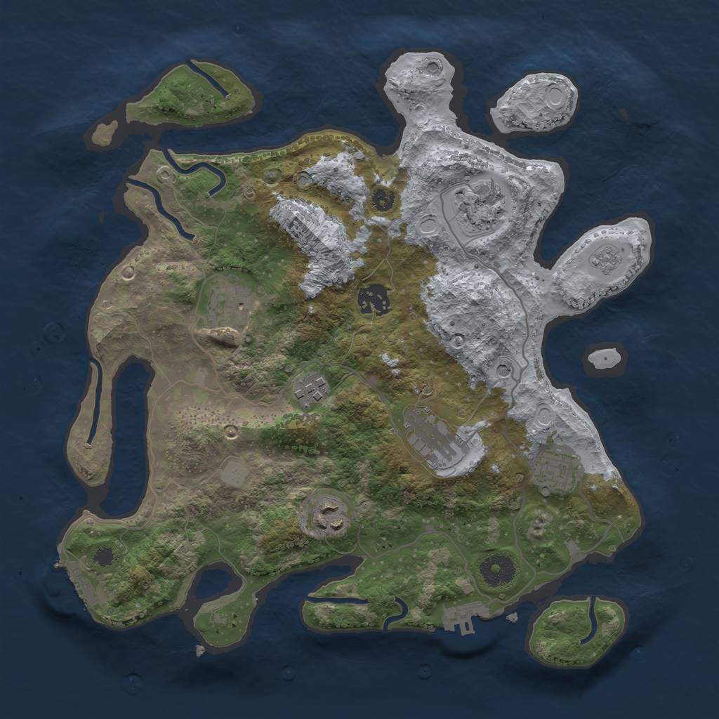 Rust Map: Procedural Map, Size: 3300, Seed: 456771, 14 Monuments