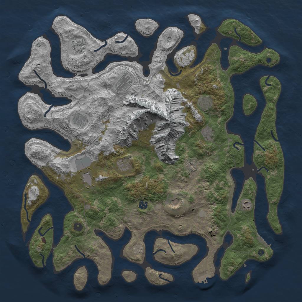 Rust Map: Procedural Map, Size: 5000, Seed: 42246895, 19 Monuments