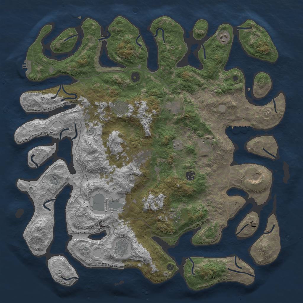 Rust Map: Procedural Map, Size: 4800, Seed: 49382303, 19 Monuments