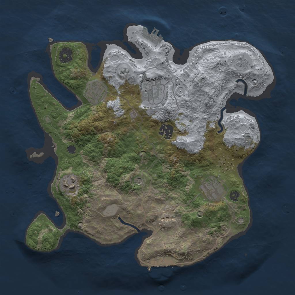 Rust Map: Procedural Map, Size: 3000, Seed: 2022618003, 12 Monuments