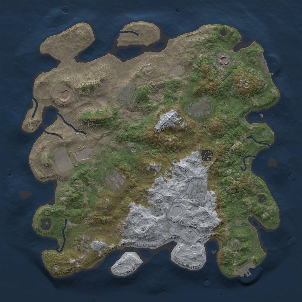 Rust Map: Procedural Map, Size: 3800, Seed: 1443063946, 17 Monuments