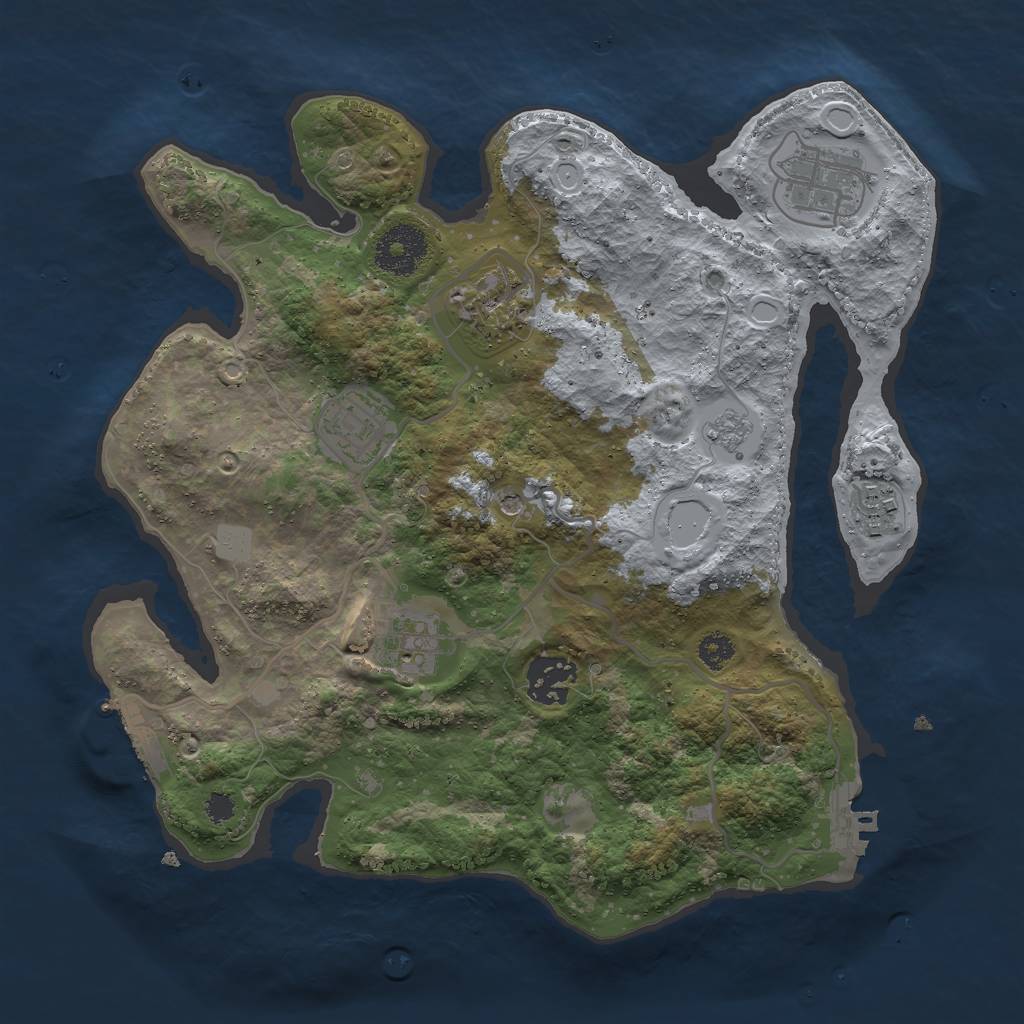 Rust Map: Procedural Map, Size: 3000, Seed: 34925698, 13 Monuments