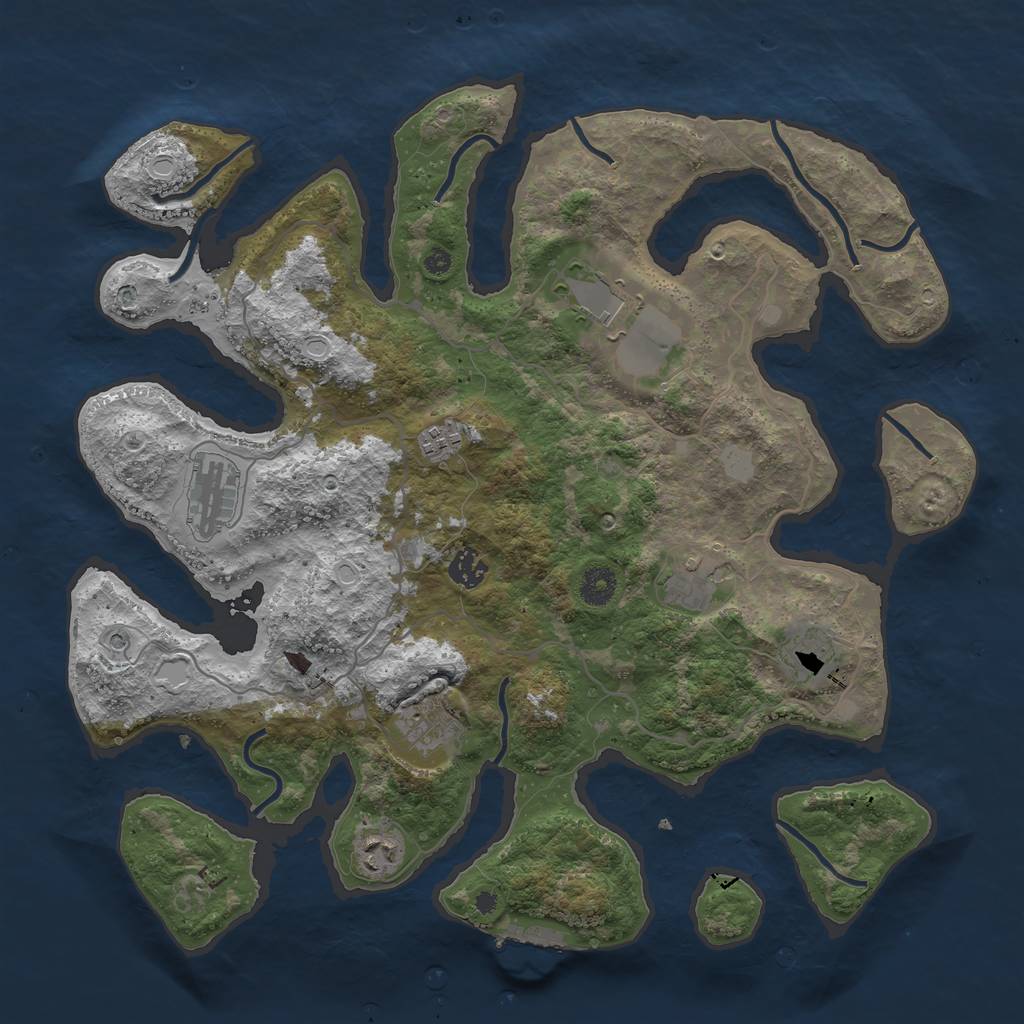 Rust Map: Procedural Map, Size: 4000, Seed: 81861047, 15 Monuments