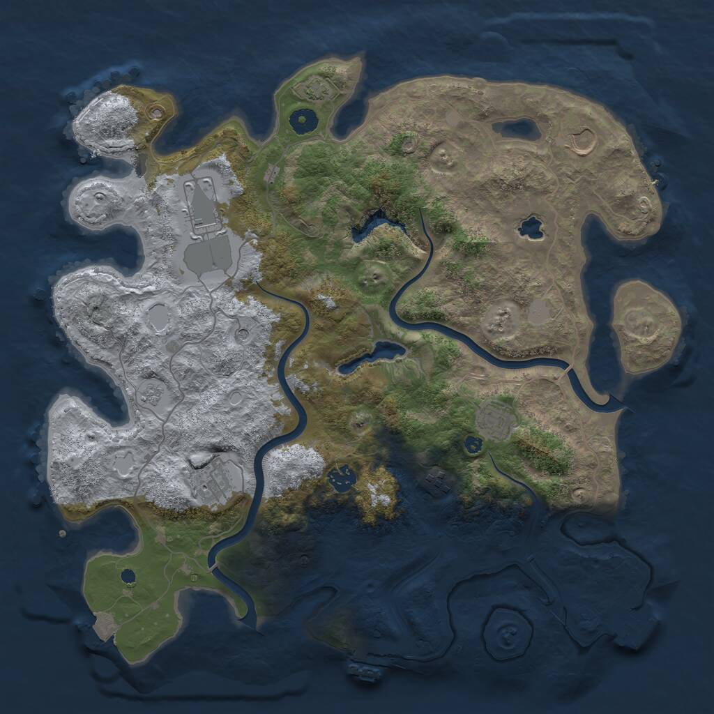Rust Map: Procedural Map, Size: 4000, Seed: 81861047, 12 Monuments