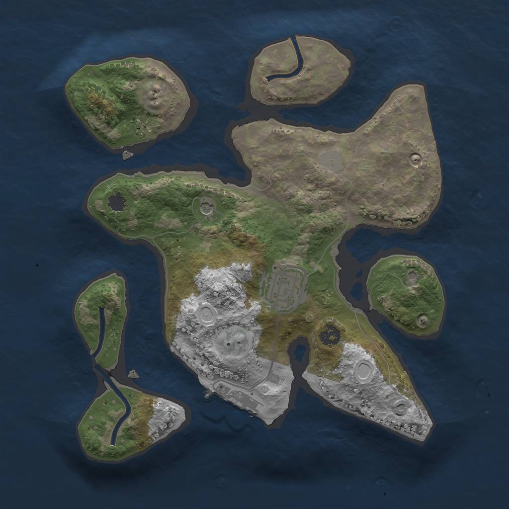 Rust Map: Procedural Map, Size: 2500, Seed: 2059782829, 8 Monuments