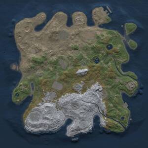 Thumbnail Rust Map: Procedural Map, Size: 3750, Seed: 1852215633, 16 Monuments