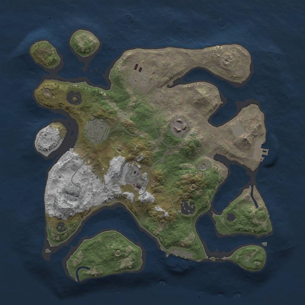 Rust Map: Procedural Map, Size: 3000, Seed: 141140006, 13 Monuments