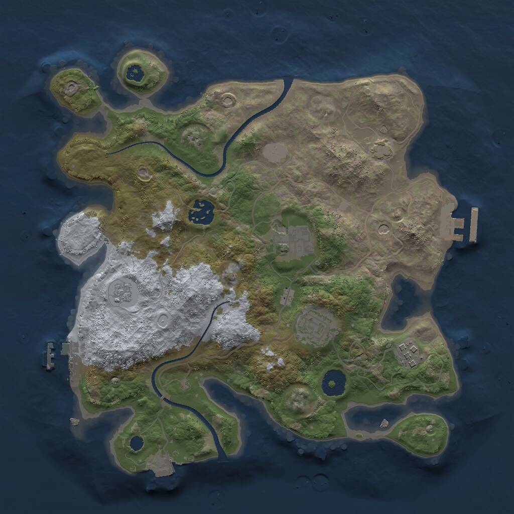 Rust Map: Procedural Map, Size: 3000, Seed: 141140006, 10 Monuments
